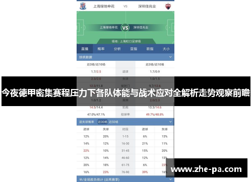 今夜德甲密集赛程压力下各队体能与战术应对全解析走势观察前瞻 今夜德甲密集赛程压力下各队体能与战术应对全解析走势观察前瞻